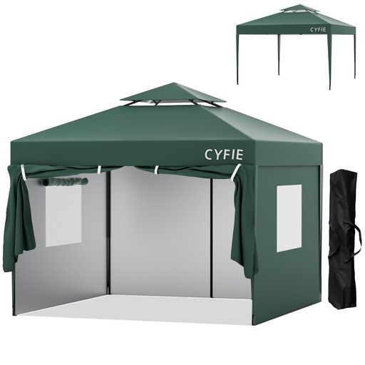 【新品未使用】CYFIE　タープテント 3✕3m UVカット　3段階高さ調整 Amazon | CYFIE タープテント 3m×3m ワンタッチタープテント高さ