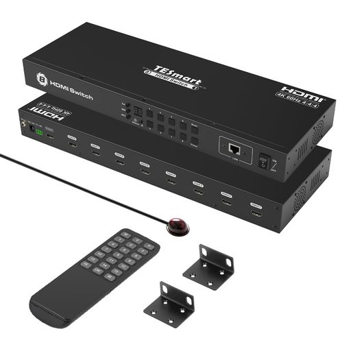 TESmart HDMI うつり変わり器 8インプット1最終生産物 うつり変わり器 8界面 4K@60サイクル 8x1 セレクター HDMI 取り替えっこ 音吐引きはなす器 EDID役立つこと HDCP2.2 RS232、ローカルエリアネットワーク界面 自動小銃走査役立つこと 自動小銃さがし当てる役立つこと