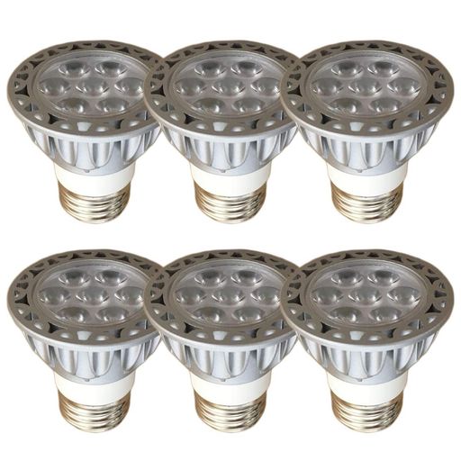 FWAYTECHハロゲン電球lede26口金調光器対応5W中角30度ハロゲン電球40W~50W相当レフ電球代替密閉器具対応(5000K昼白色相当E26口金調光(本体銀)6個)