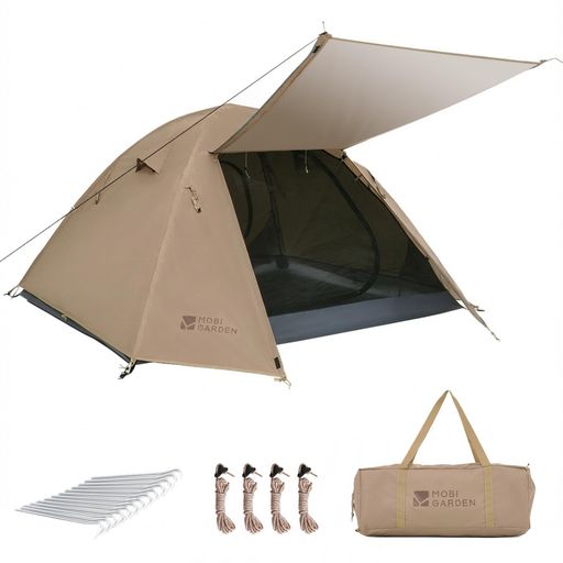 楽天市場】MOBI GARDEN テント 2-3人用 キャンプテント 自立式 前室