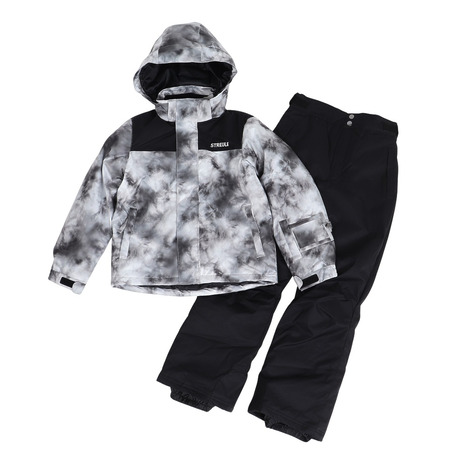 シュトロイレ（STREULE）（キッズ）ジュニア スキーウェア 上下セット タイダイブロック スーツ ST25FW0056 WHT