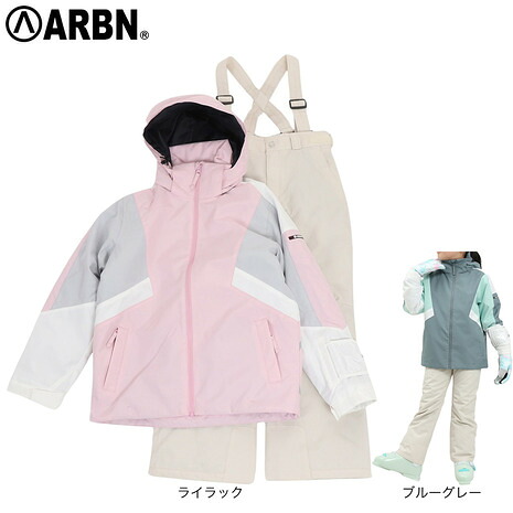 エアボーン（ARBN）（キッズ）お坊っちゃん スキーの板 スノーボード 御召しもの 上下書き割り 24 COLOR BLOCK GIRLS AB43WW1534J