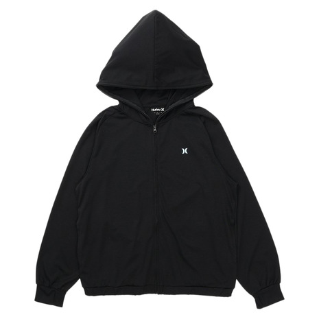 ハーレー（HURLEY）（レディース）ラッシュガード PHANTOM クルーシブ ロゴ フルジップ フーディー 長袖 WSRG261008-BLK｜Victoria Surf＆Snow 支店