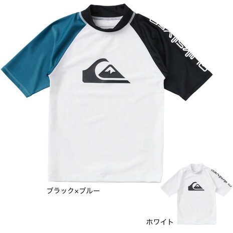 クイックシルバー（Quiksilver）（キッズ）水着 ラッシュガード 半袖 子供 男の子 UVカット UPF50+ 速乾 ALL TIME SR YOUTH 23SP KLY231022 140 150 160画像