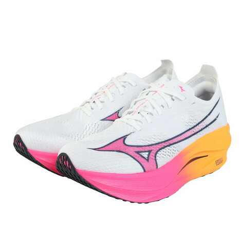 ミズノ(MIZUNO)(メンズ、レディース)ランニングシューズ トレーニングシューズ 部活 ウエーブ リベリオンプロ LOW ホワイト ピンク U1GD254311|Victoria Surf&Snow 支店