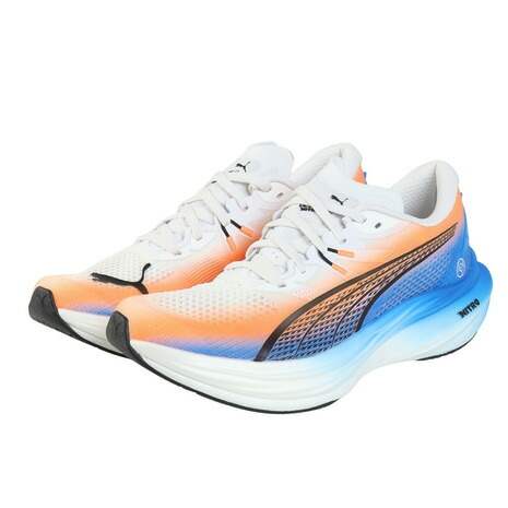プーマ(PUMA)(メンズ)ランニングシューズ ジョギングシューズ ディヴィエイト ニトロ 3 駅伝 ホワイト ブラック 31342201 スニーカー