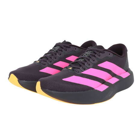 アディダス（adidas）（レディース）ランニングシューズ トレーニングシューズ 部活 アディゼロ EVO SL ウーブン ブラック ピンク OPU30-KI6931 スポーツ シューズ
