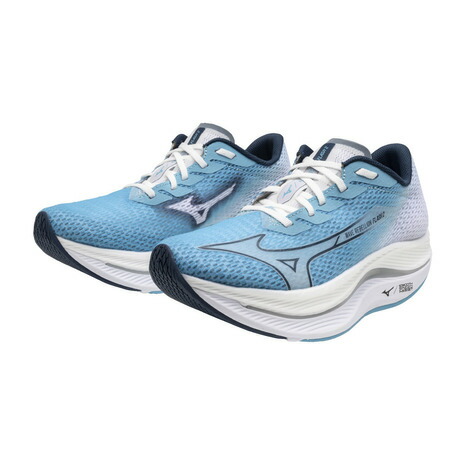 ミズノ（MIZUNO）（レディース）ランニングシューズ ウエーブリベリオンフラッシュ2 ブルー ホワイト J1GD243571 スニーカー マラソン 部活