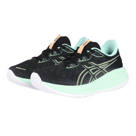 【楽天市場】アシックス（ASICS）（レディース）ランニングシューズ ゲル キュムラス26 ブラック グリーン 1012B599.001