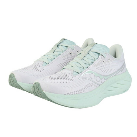 【抽選で3,000ポイント進呈・要エントリー 5/1 0:00 - 5/6 23:59】サッカニー（SAUCONY）（レディース）ランニングシューズ ジョギングシューズ ライド 18 ホワイト グリーン S11000-221 FOG/MIST スニーカー