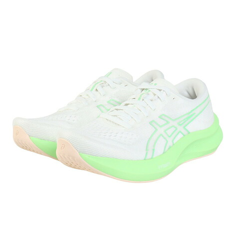 【抽選で3,000ポイント進呈・要エントリー 5/1 0:00 - 5/6 23:59】アシックス（ASICS）（レディース）ランニングシューズ ジョギングシューズ エボライド スピード 3 ホワイト グリーン 1012B763.101 スポーツシューズ