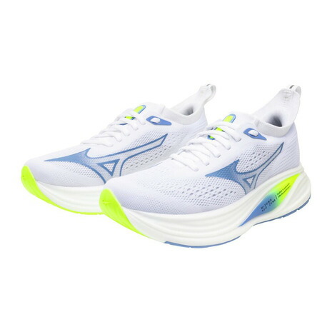 【抽選で3,000ポイント進呈・要エントリー 5/1 0:00 - 5/6 23:59】ミズノ（MIZUNO）（レディース）ランニングシューズ ジョギングシューズ ネオゼン 2 ホワイト ブルー J1GD268621 スポーツシューズ