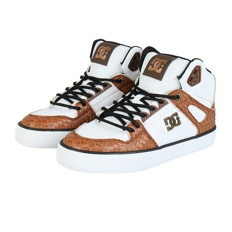 【抽選で3,000ポイント進呈・要エントリー 5/1 0:00 - 5/6 23:59】ディーシーシューズ（DC SHOES）（メンズ）スニーカー ボーダーシューズ ピュア ハイトップ SE SN ホワイト ブラウン 25FWDM254301WBR スポーツ シューズ