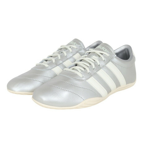 アディダス（adidas）（レディース）スニーカー スポーツシューズ グランドコート ロー シルバー ホワイト OOV27-JQ7243 スポーツ カジュアル シューズ