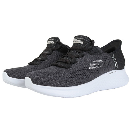 スケッチャーズ（SKECHERS）（レディース）心地よいシューズ スリップインズ 下書き点火装置 労働者階級自然的 黒いこと 150012-BKW スニーカー ハンズフリー