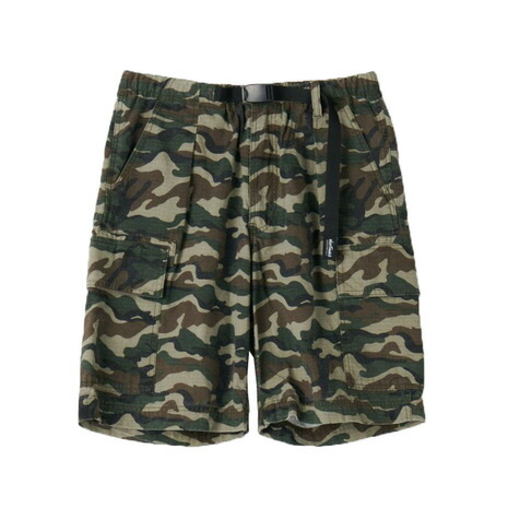 ワイルドシングス（WILD THINGS）（メンズ）高耐久 バイオウォッシュ加工 カモリップ ショートパンツ WT24040AD-WDLDC グレー×グリーン