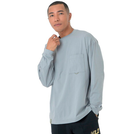 ニューバランス（new balance）（メンズ）長袖Tシャツ ラッシュガード MT1996 ロングTシャツ AMT45018 YST グレー 吸汗速乾 透けにくい