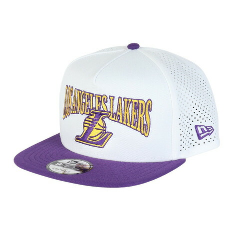 ニューエラ（NEW ERA）（メンズ、レディース）帽子 9FIFTY A-Frame NBA 2-Tone ロサンゼルス･レイカーズ バイザー Mサイズ 14388565 メッシュ 通気性 日除け