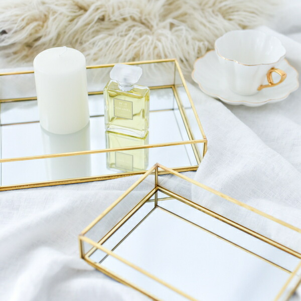 楽天市場】ミラートレイ トレイ 鏡 おしゃれ アクセサリートレイ