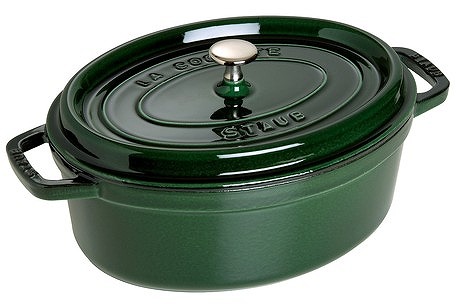 ストウブオーバルココット 差しわたし31糎 緑であること Staub 鍋 無水一皿分の料理