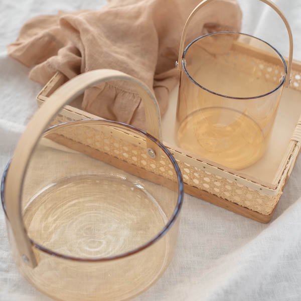 楽天市場 アイスペール 氷入れ かわいい おしゃれ ガラスバスケットl ブラウン クリア Instagram掲載商品 Victoria Design