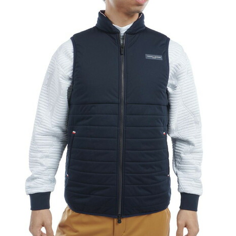 トミーヒルフィガーゴルフ（TOMMY HILFIGER GOLF）（メンズ）ゴルフウェア アウター 防風 圧着 キルト 中綿 ベスト THMA467-NVY