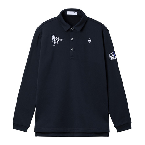 ルコックスポルティフ（lecoqsportif）（メンズ）ゴルフウェア 蓄熱保温 ヒートナビ 定番 長袖ポロシャツ LG5FLS05M NV00
