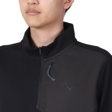 キャロウェイ（CALLAWAY）（メンズ）ゴルフウェアハーフジップモックネック長袖シャツC22233108