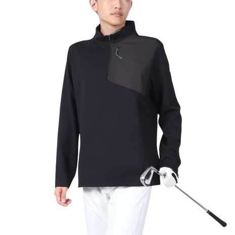 キャロウェイ（CALLAWAY）（メンズ）ゴルフウェア ハーフジップモックネック長袖シャツ C22233108