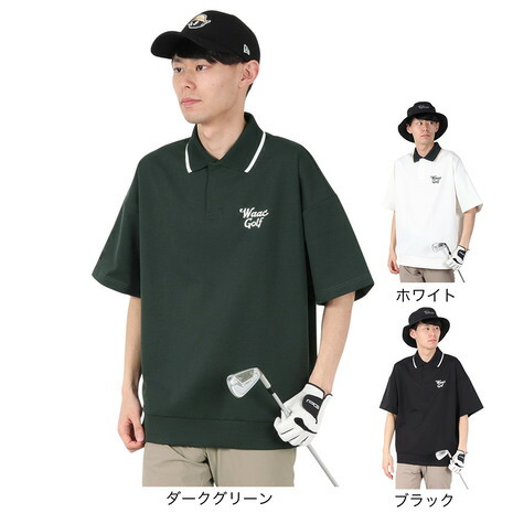 MEN ライトストレッチポンチポロシャツ アイボリー ワック（WAAC