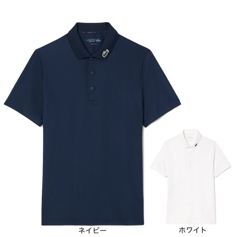 ラコステ（LACOSTE）（メンズ）ゴルフウェア カラーワニロゴパッチ 半袖 ポロシャツ DH2341
