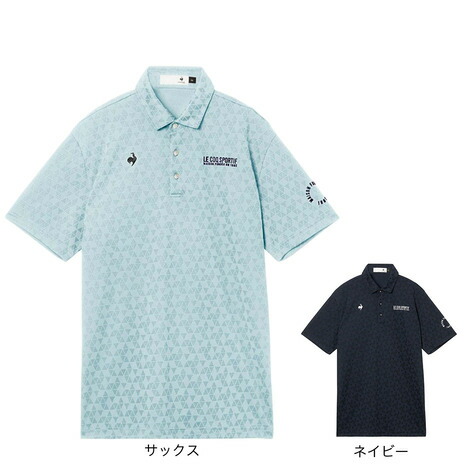 ルコックスポルティフ（lecoqsportif）（メンズ）ゴルフウェア トライアングルジャカード半袖シャツ LG6SHS01M