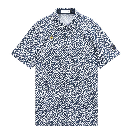 【4/17 09:59まで 全商品最大P10倍 要エントリー】ルコックスポルティフ（lecoqsportif）（メンズ）ゴルフウェア ミナモ柄半袖シャツ LG6SHS08M NV00