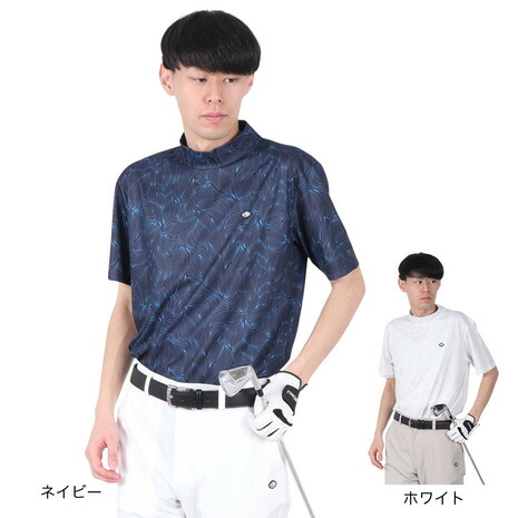 フィドラ（FIDRA）（メンズ）ゴルフウェア 接触冷感 消臭 半袖 リーフプリント モックネックシャツ FD5TTG16