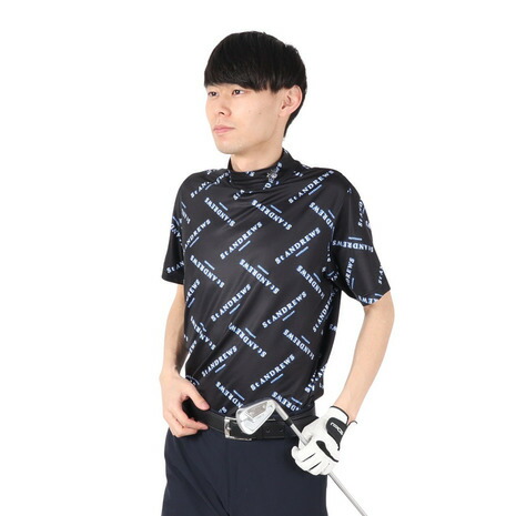 【4/17 09:59まで 全商品最大P10倍 要エントリー】セントアンドリュース（ST.ANDREWS）（メンズ）ゴルフウェア 吸水速乾 クロッシングロゴプリント 半袖ハイネック 042-3167353-010 7,808円