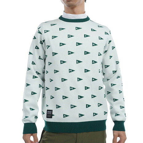 アドミラル ゴルフ(Admiral GOLF)(メンズ)ゴルフウェア フラッグジャカード クルーセーター ADMA453-WHT|Victoria Golf 支店