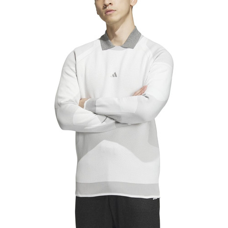 アディダス(adidas)(メンズ)ゴルフウェア プライムニット プルオーバー 長袖セーター DJK97-HZ6065W u365