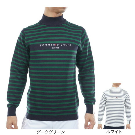 トミー ヒルフィガー ゴルフ(TOMMY HILFIGER GOLF)(メンズ)ゴルフウェア 保温 ボーダー 長袖 ハイネックニット THMA582|Victoria Golf 支店
