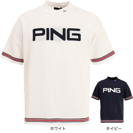 ピン Ping ゴルフウェア ハイネック半袖ニット Pingビッグロゴ 621 メンズ 売れ筋がひ新作