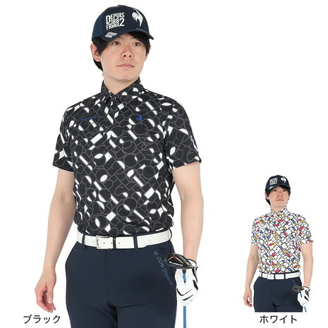 ルコックスポルティフ（lecoqsportif）（メンズ）ゴルフウェア 吸汗速乾 カラーブロックグラフィック 小柄半袖シャツ LG5SHS03M｜Victoria Golf 支店