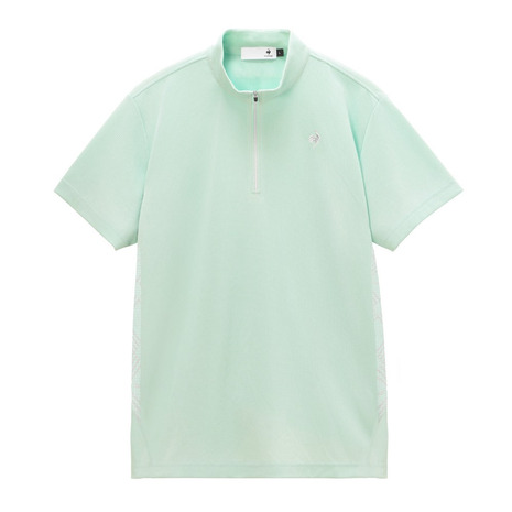 ルコックスポルティフ(lecoqsportif)(メンズ)ゴルフウェア モノグラム柄切替ハーフジップ半袖シャツ LG6SHS85M EM00|Victoria Golf 支店