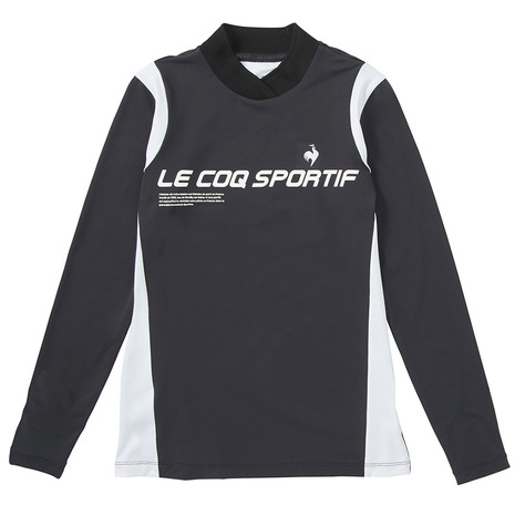 ルコックスポルティフ（lecoqsportif）（レディース）ゴルフウェア ロゴハイネック長袖シャツ QGWUJB11 BK00