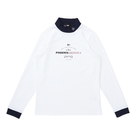 【4/14 20時スタート 全商品最大P10倍 要エントリー】ピン（PING）（レディース）ゴルフウェア 冷感ポンチバイカラーハイネックシャツ 622-6166200-030
