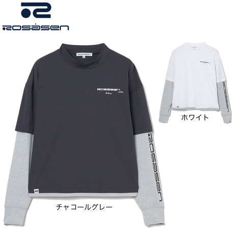ROSASEN（レディース）ゴルフウェア 長袖 レイヤードロングシャツ 048-23311-25SS