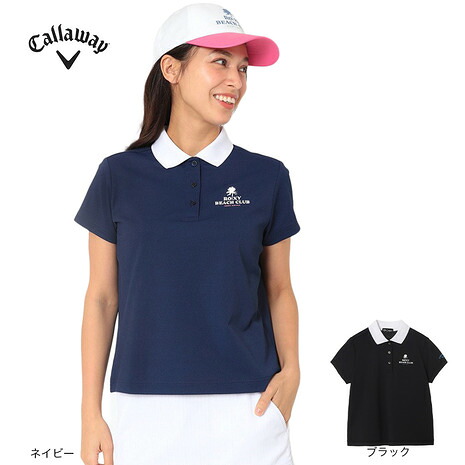 キャロウェイ（CALLAWAY）（レディース）ゴルフウェア ROXYコラボ バックプリント 半袖ポロシャツ C26134230｜Victoria Golf 支店