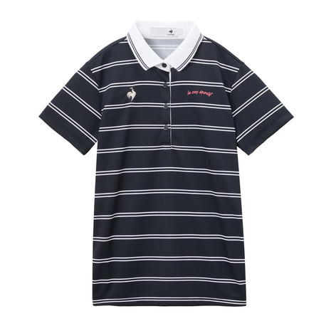 ルコックスポルティフ（lecoqsportif）（レディース）ゴルフウェア ボーダー半袖シャツ LG6SHS00L NV00