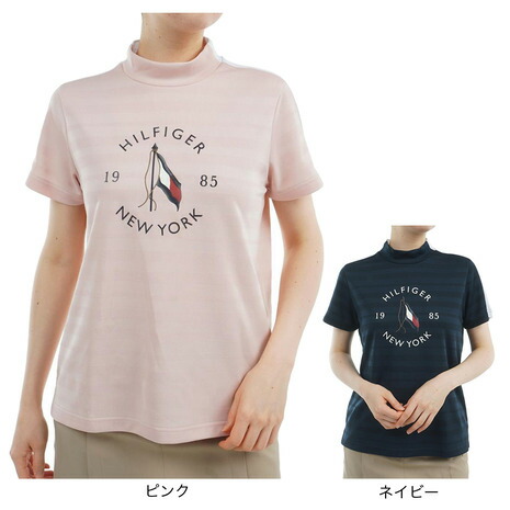 トミー ヒルフィガー ゴルフ（TOMMY HILFIGER GOLF）（レディース）ゴルフウェア 吸水速乾 抗菌防臭 半袖 サークルロゴ モックネックシャツ THLA522