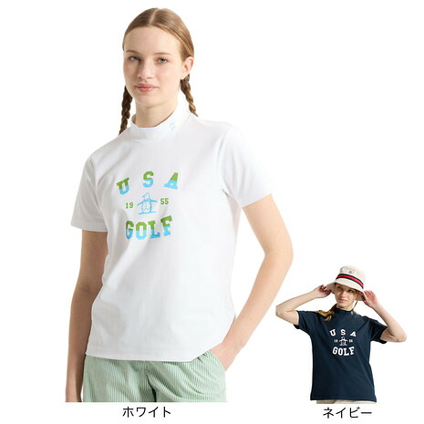 【4/14 20時スタート 全商品最大P10倍 要エントリー】マンシング（MUNSING）（レディース）ゴルフ SUNSCREEN モックネック 半袖シャツ MG6SHS33L