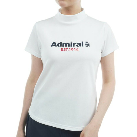 アドミラル ゴルフ（Admiral GOLF）（レディース）ゴルフウェア カラタッチ ロゴプリント 半袖モックシャツ ADLA518-WHT