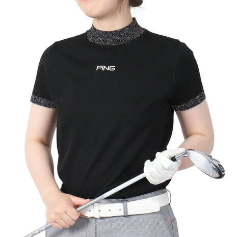 ピン（PING）（レディース）モックネック レディース ゴルフ 半袖 撥水 軽量 ハイネックニット 622-2275800-010 7,086円